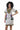 Women African print plus size dress, short sleeve, half open collar, mid-skirt.