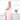 High quality bamboo fiber hair dryer cap and bath robe in pink, displayed on a model in a bright bathroom.