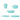 5pcs Bamboo Fiber Household Dishware Set in teal, round shape, wood material, solid pattern, with dimensions.
