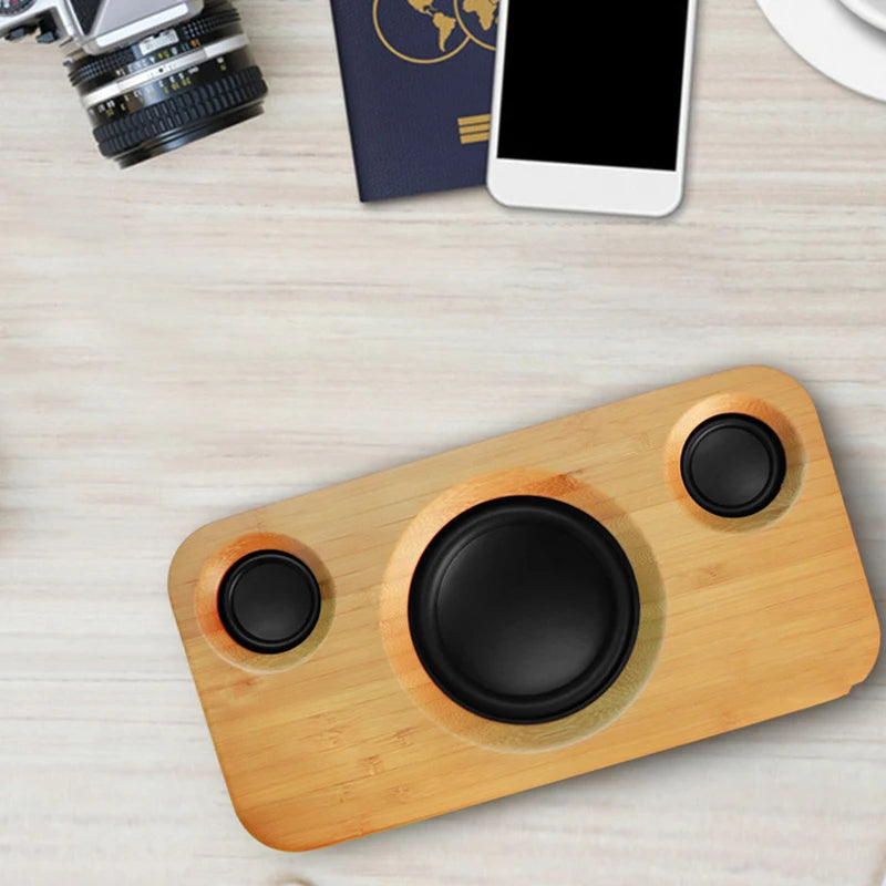 25W Bamboo Dual-Driver Wireless Bluetooth Speakers-Sokohewani Ventures