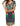 Plus size short sleeve African print dress for women with half open collar and vibrant pattern.