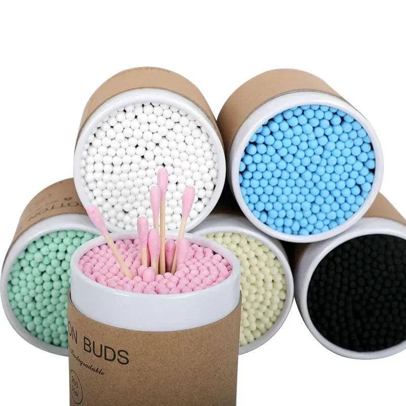 100/200pcs/Box Bamboo Baby Cotton Swab Wood Sticks Soft Cotton Buds Cleaning of Ears Tampons Cotonete Pampons Health Beauty