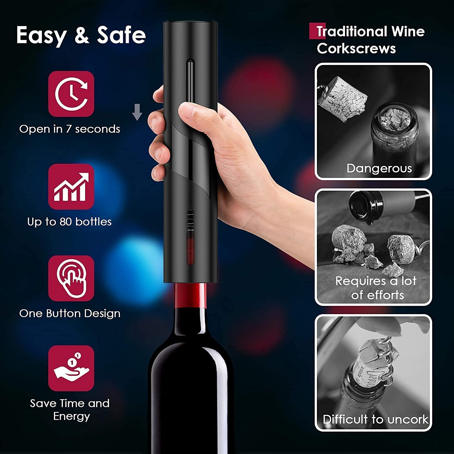 Electric Rechargeable Automatic Wine Bottle Opener-Sokohewani Ventures