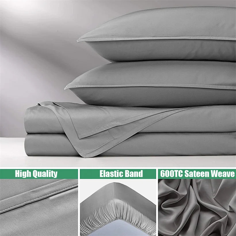 100% Organic Luxury Bamboo Bed Sheets Set Fitted Sheets and Silky Pillowcases Wrinkle Free-Sokohewani Ventures