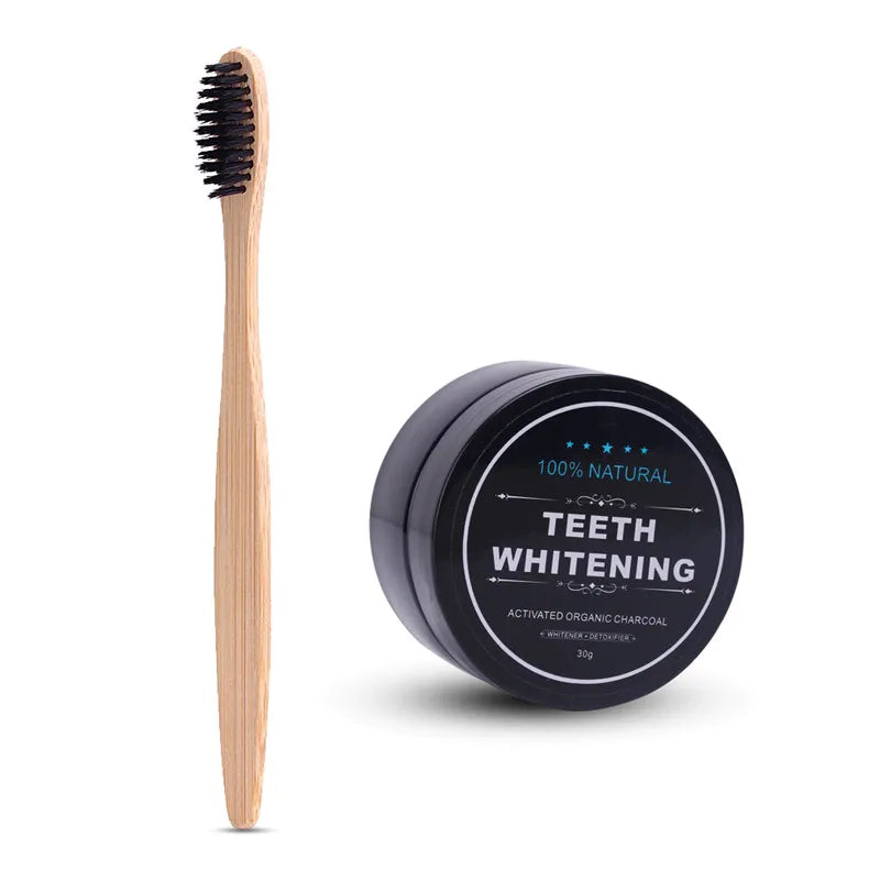Teeth Whitening Bamboo Charcoal Toothbrush Soft-bristle Wooden Tooth Brush Tooth Powder Oral Hygiene Cleaning-Sokohewani Ventures