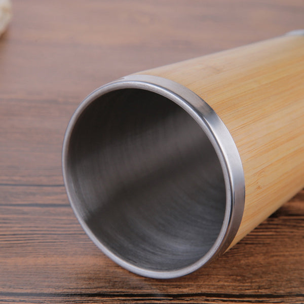 Leak Proof Insulated Bamboo Coffee Mugs