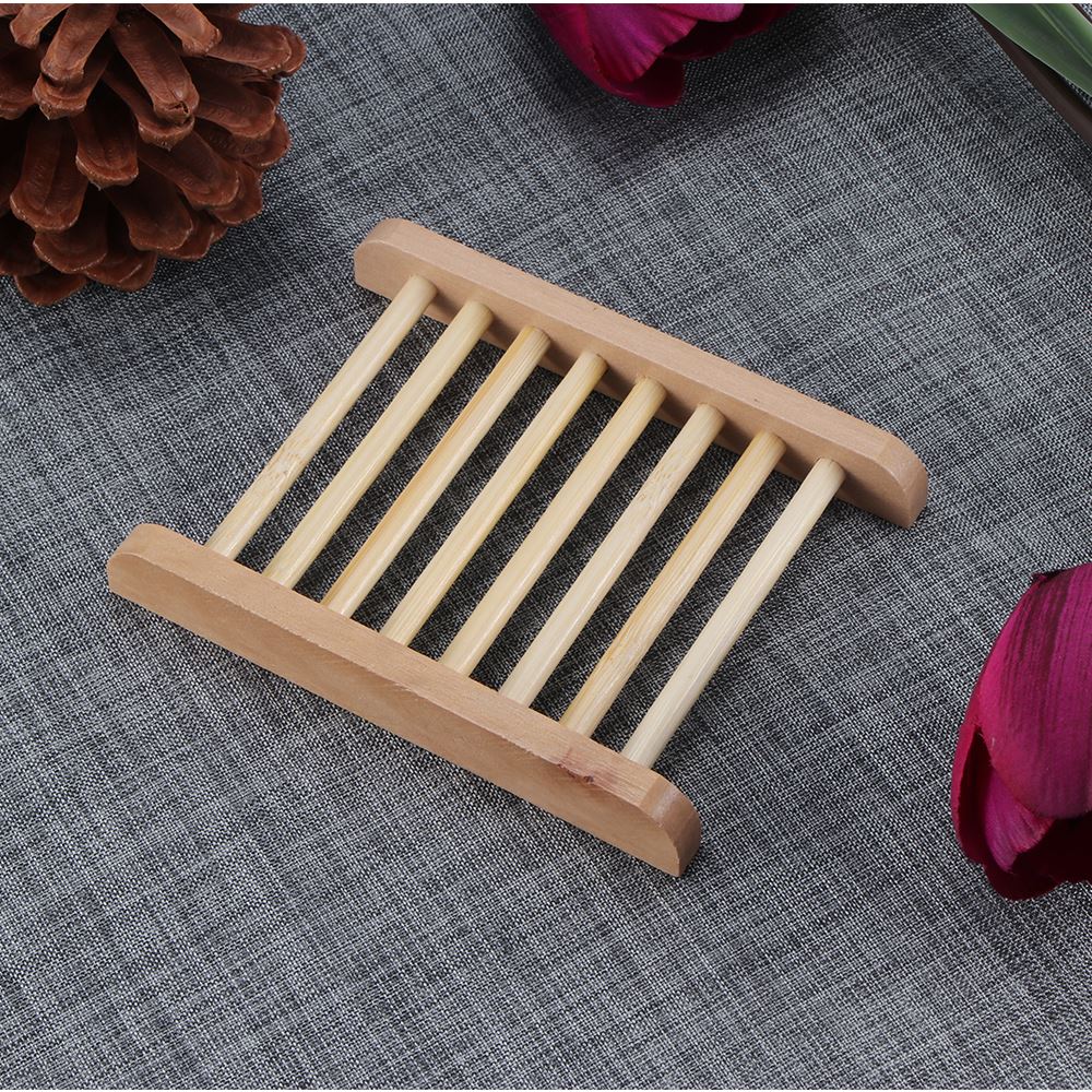 Wooden Natural Bamboo Soap Dishes Tray Holder Storage Soap Rack Plate Box Container Portable Bathroom Soap Dish Storage Box-Sokohewani Ventures