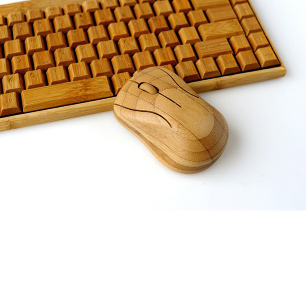 4G Bamboo Wireless Handmade Mouse, Keyboard Combo-Sokohewani Ventures