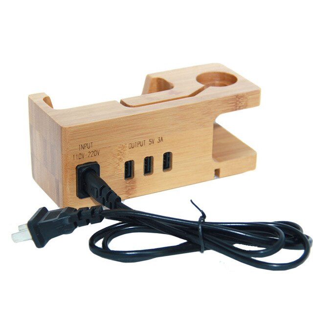 Bamboo Wood Charging Holder for iPhones 3G/3GS, iPhone 4, 4S, 5