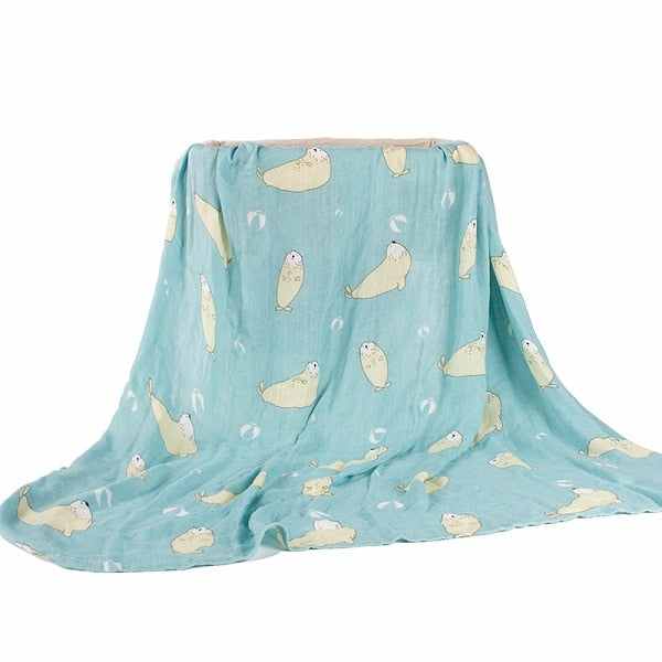 Newborn Baby Bamboo Fiber Muslin Swaddle Blankets